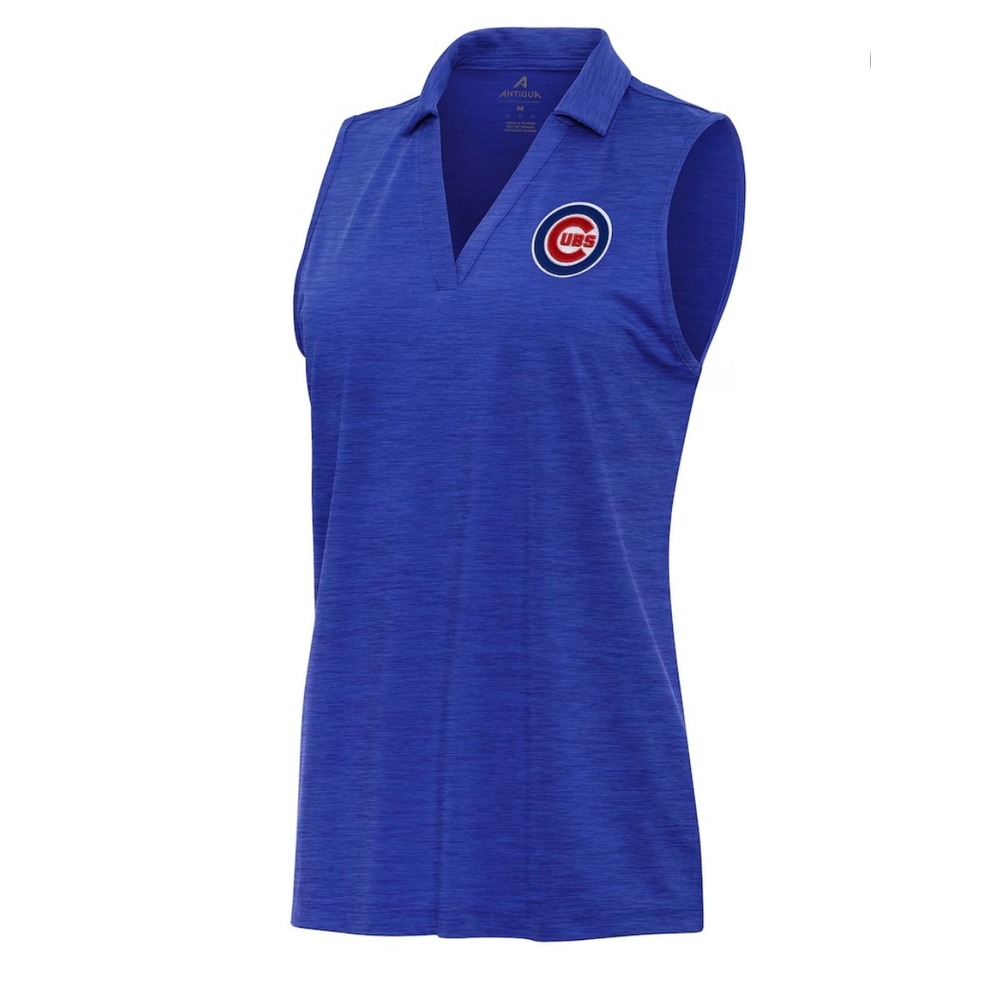 Antigua Chicago Cubs Heather Royal Blue Sleeveless Polo,Size 2X, Spring Training